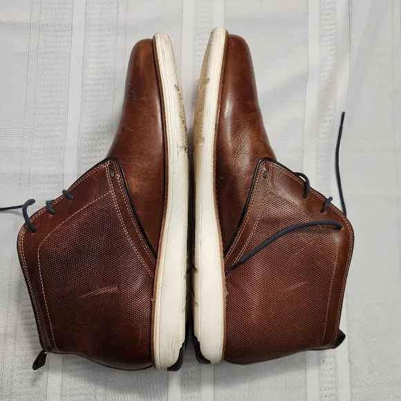 Thomas & Vine Men’s Leather Lace-up Boot Size 12 Brown with white soles - Picture 11 of 14